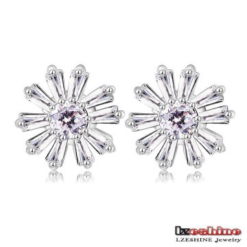 Pendientes de perno prisionero Zircon de copo de nieve personalizados (CER0210-B)